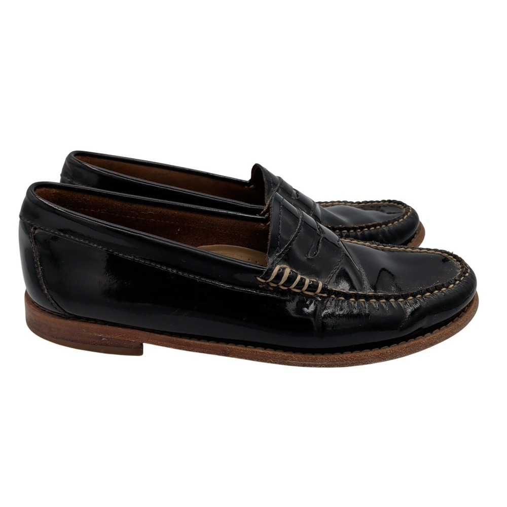 GH Bass Weejuns Whitney Black Patent Leather Penny Loafers Womens 9 M 71 22494